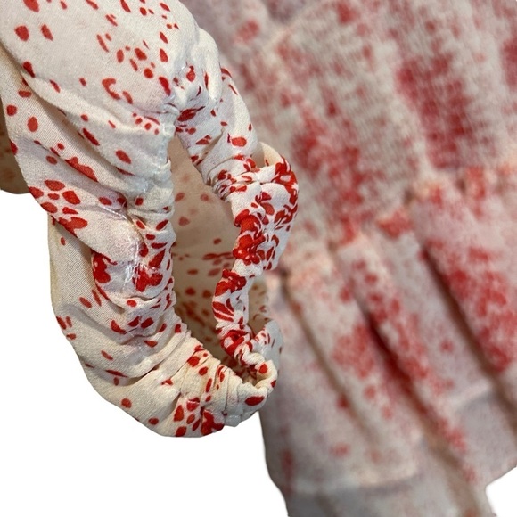 Princess Polly Altona Smocked Tiered Ruffle Long Sleeve Print Mini Dress Size 0 - Picture 8 of 14